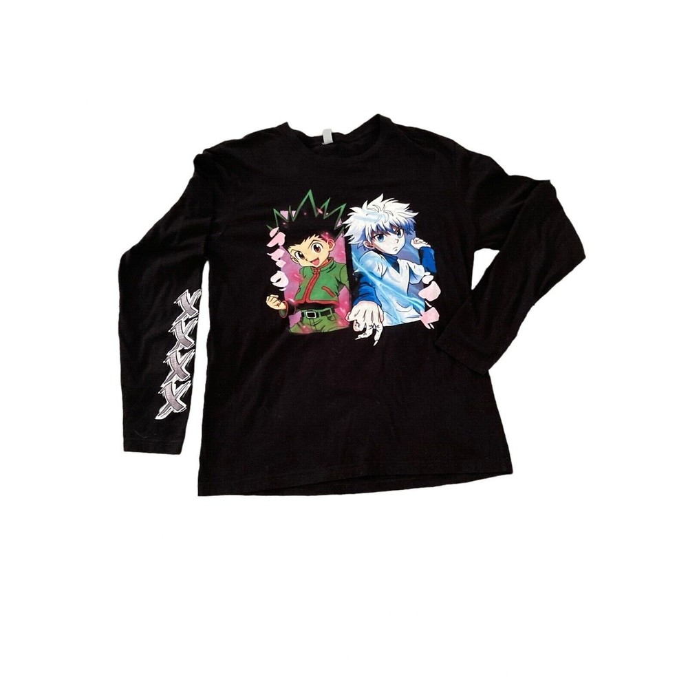 Hunter X Hunter Anime Graphic T Shirt Unisex Size M Long Sleeve Black Next Level